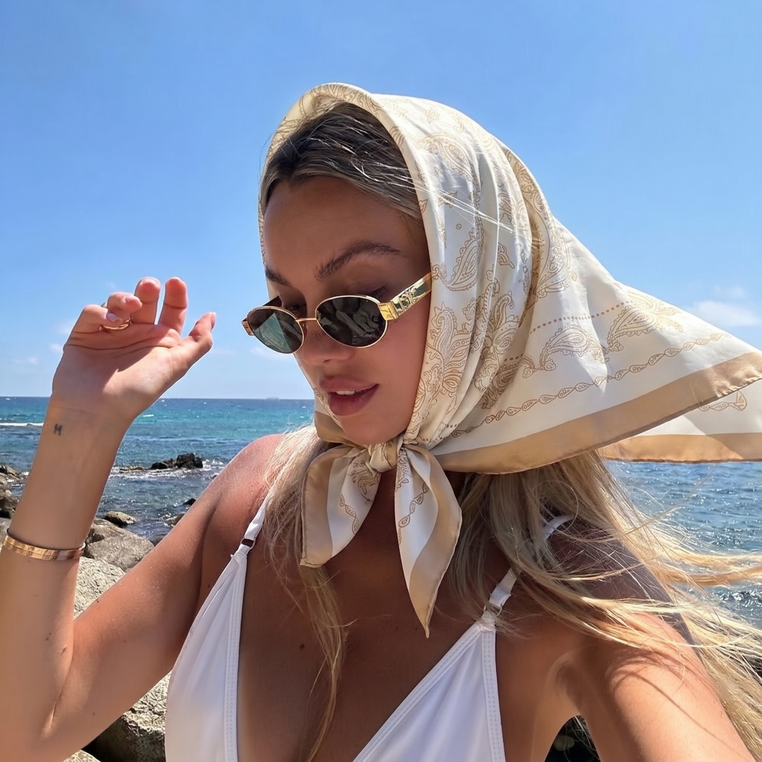 Face Scarf Mask - Eşarp Kare Başörtüsü Bandana Başörtüsü Mendil