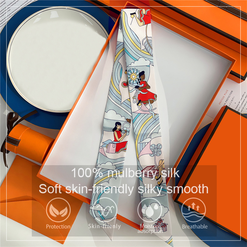 Silk Neck Scarf - Kadınlar 100% Dut ipek eşarp saç