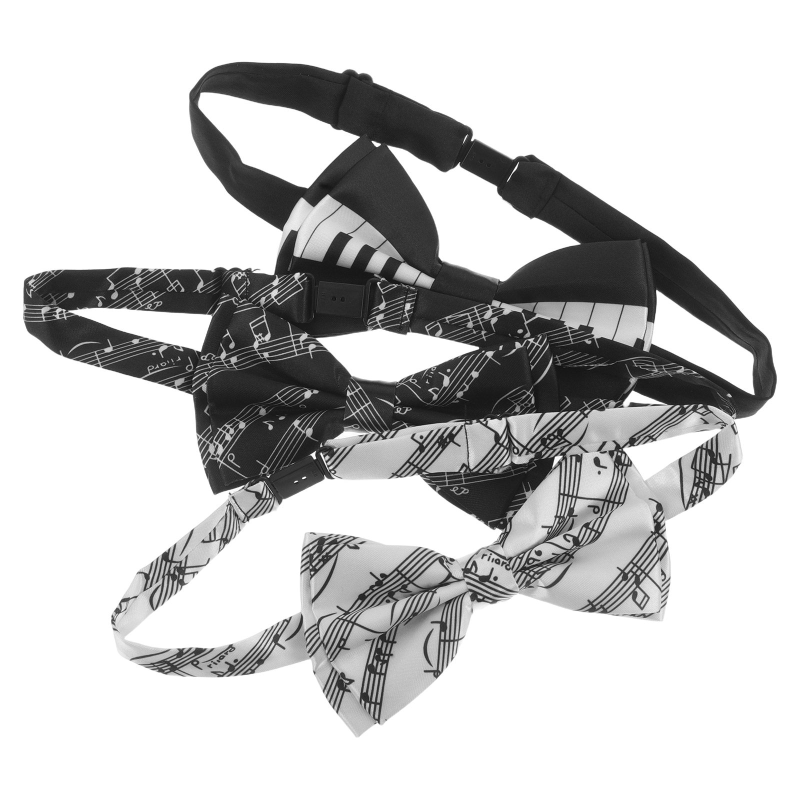 Bow Tie Pre Tied - 3 adet Piyano Temalı Önceden Bağlanmış