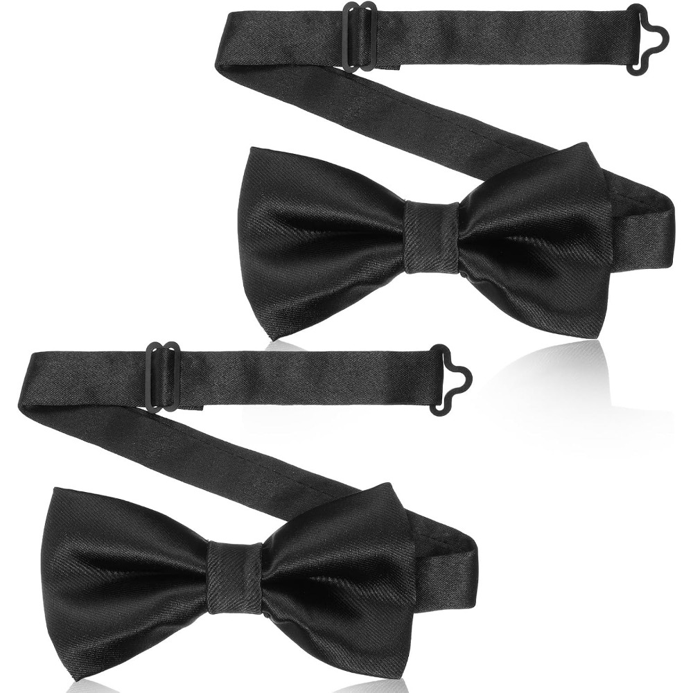 Bow Tie Pre Tied - 2 Parçalı Siyah Papyonlar, Erkekler için