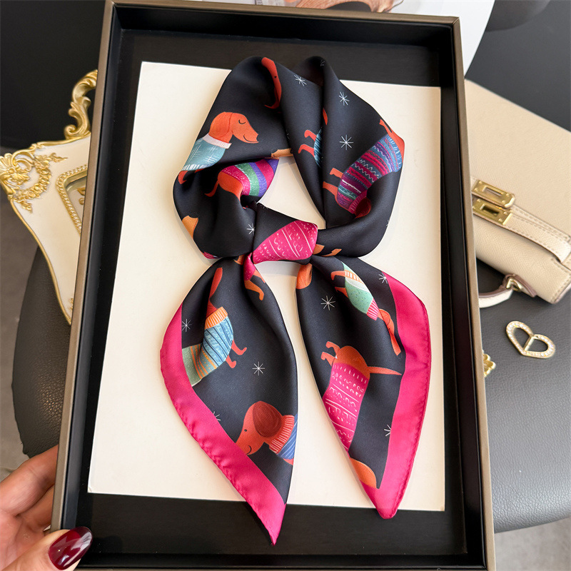 Face Scarf Mask - Moda Wiener Köpek Baskı Bandana Eşarp