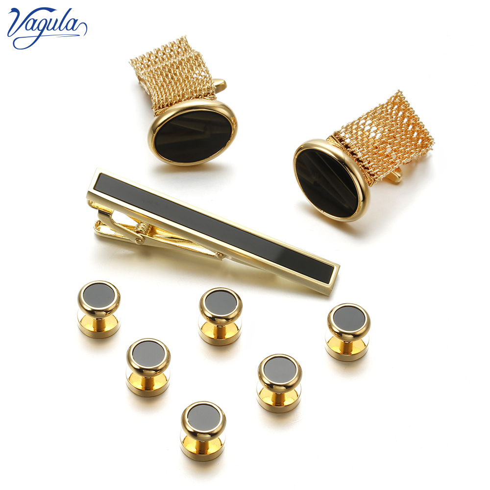 Tie Bar Set Gift - VAGULA Yeni 9 ADET Kol düğmeleri