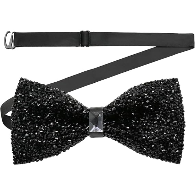Bow Tie Pre Tied - Erkekler ve Kadınlar için Moda Rhinestone