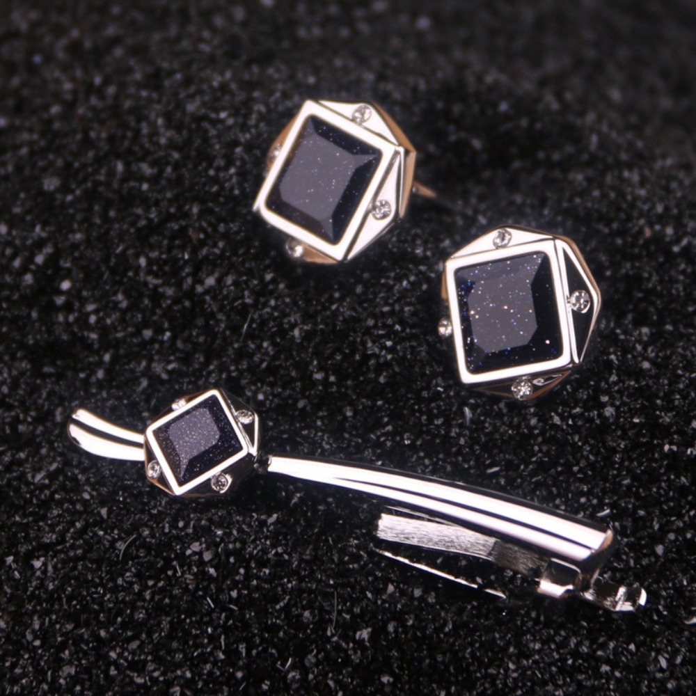 Tie Bar Set Gift - Bir Set erkek Kravat Klipsi Damat