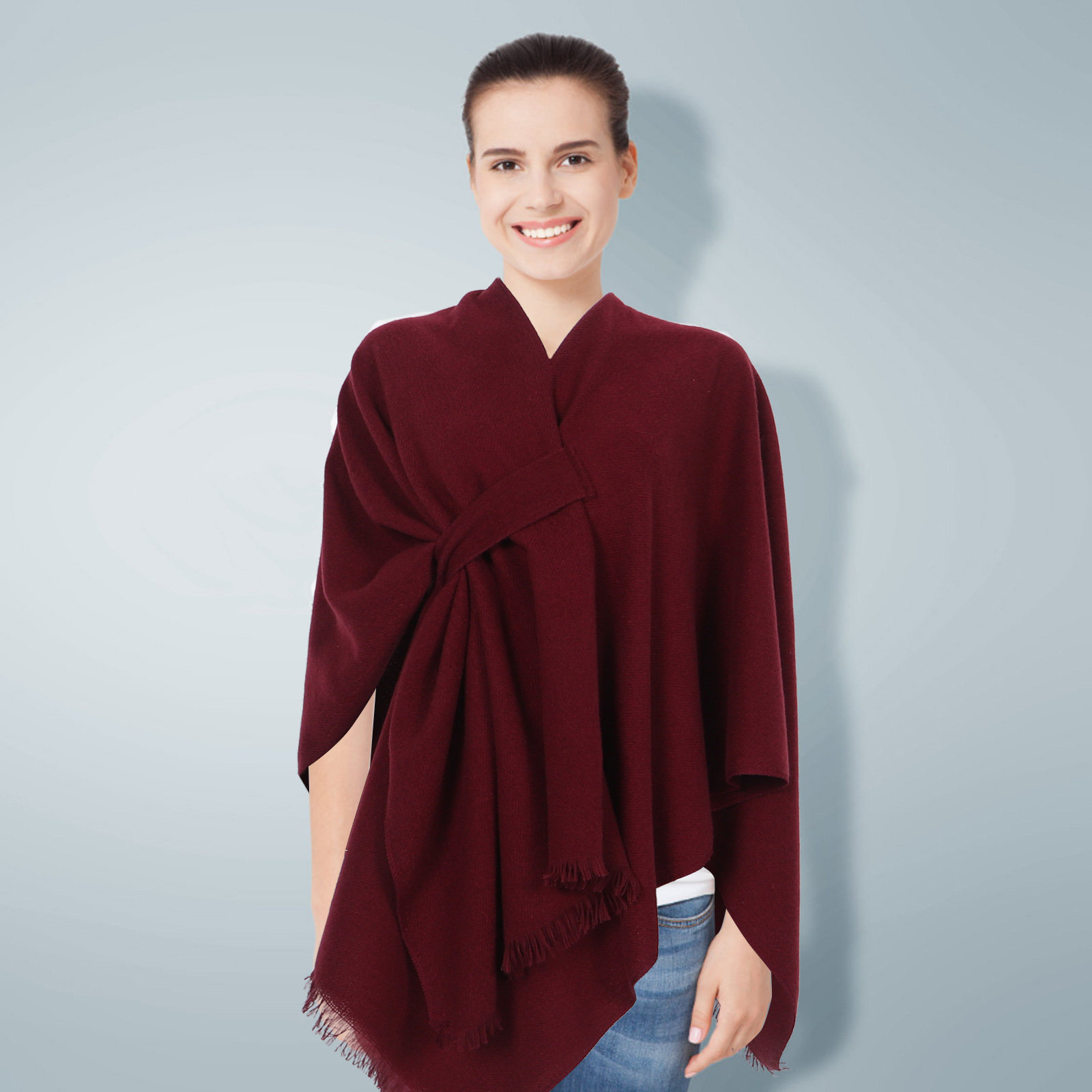 Düz Renk Püsküllü Eşarp Büyük  - Stole Wedding Shawl incelemesi ve fiyatı