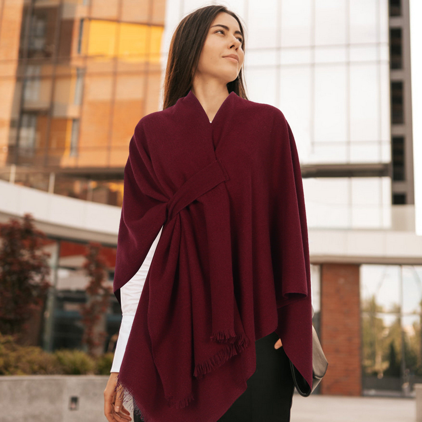 Düz Renk Püsküllü Eşarp Büyük  - Stole Wedding Shawl incelemesi ve fiyatı
