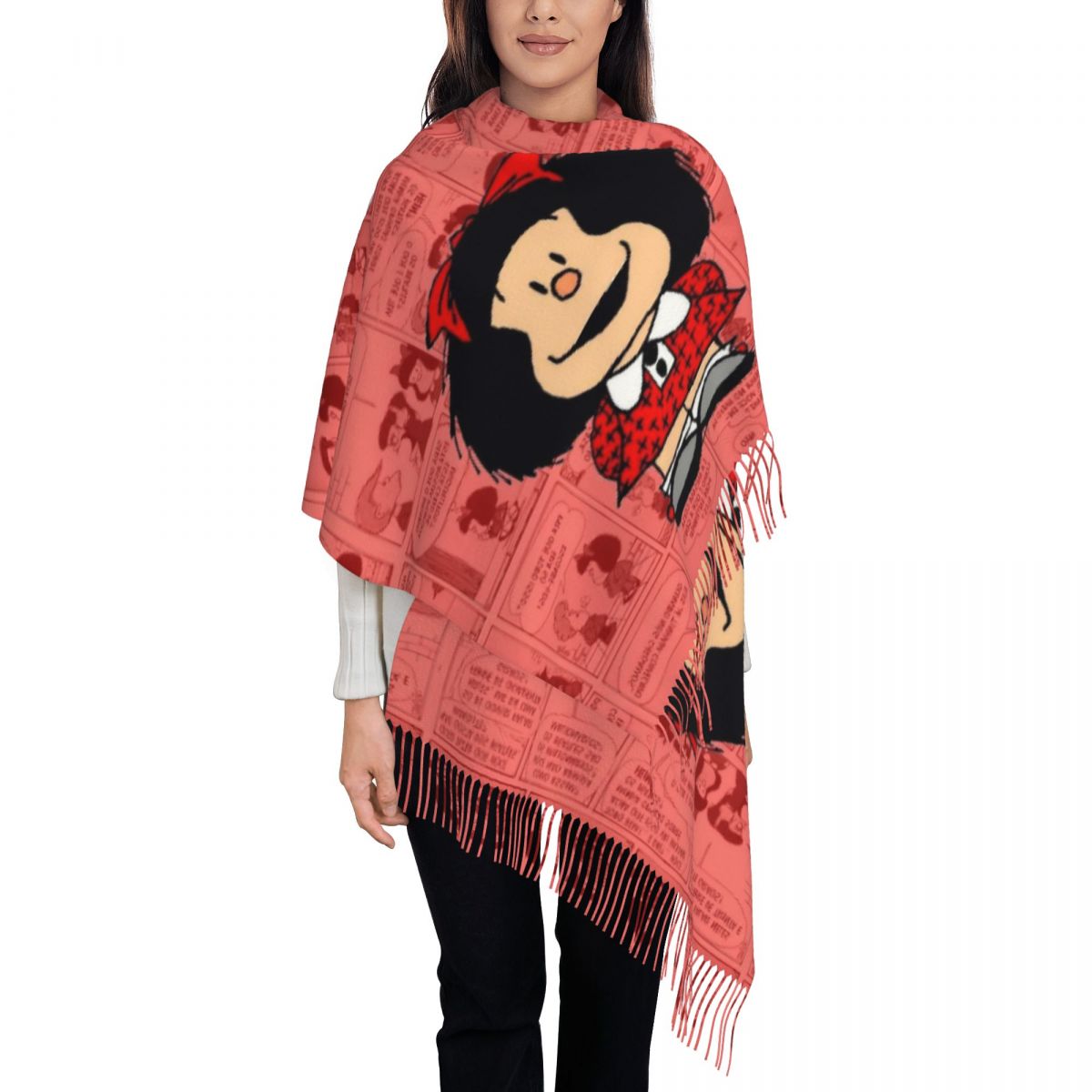 Kadın Püsküllü Eşarp Mafaldas  - Pashmina Wrap Large incelemesi ve fiyatı