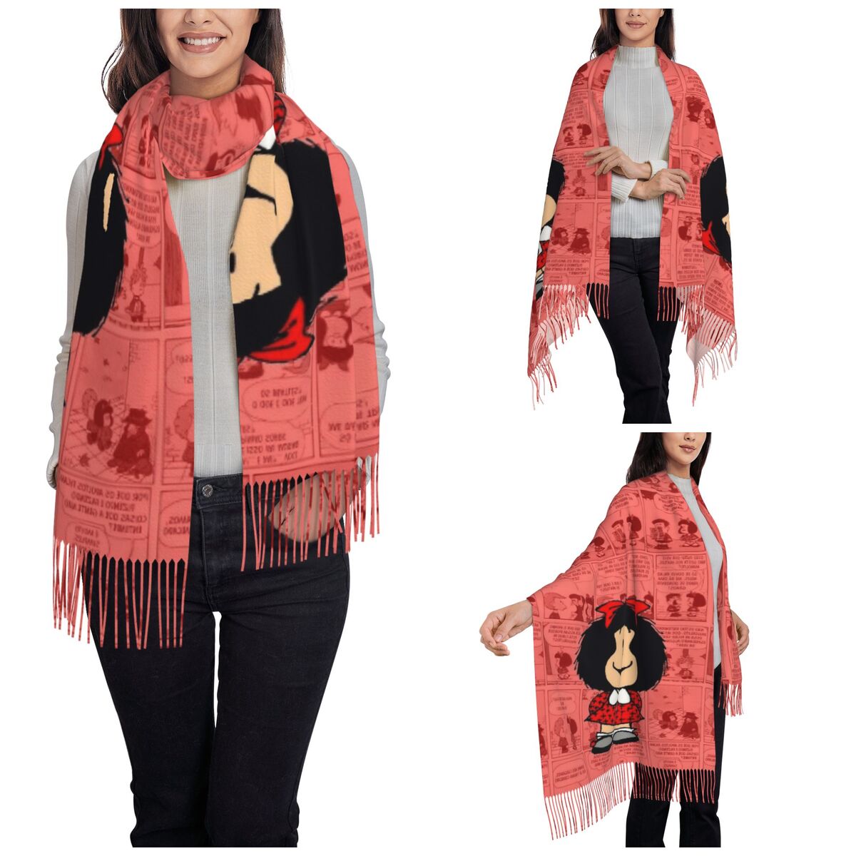 Kadın Püsküllü Eşarp Mafaldas  - Pashmina Wrap Large incelemesi ve fiyatı