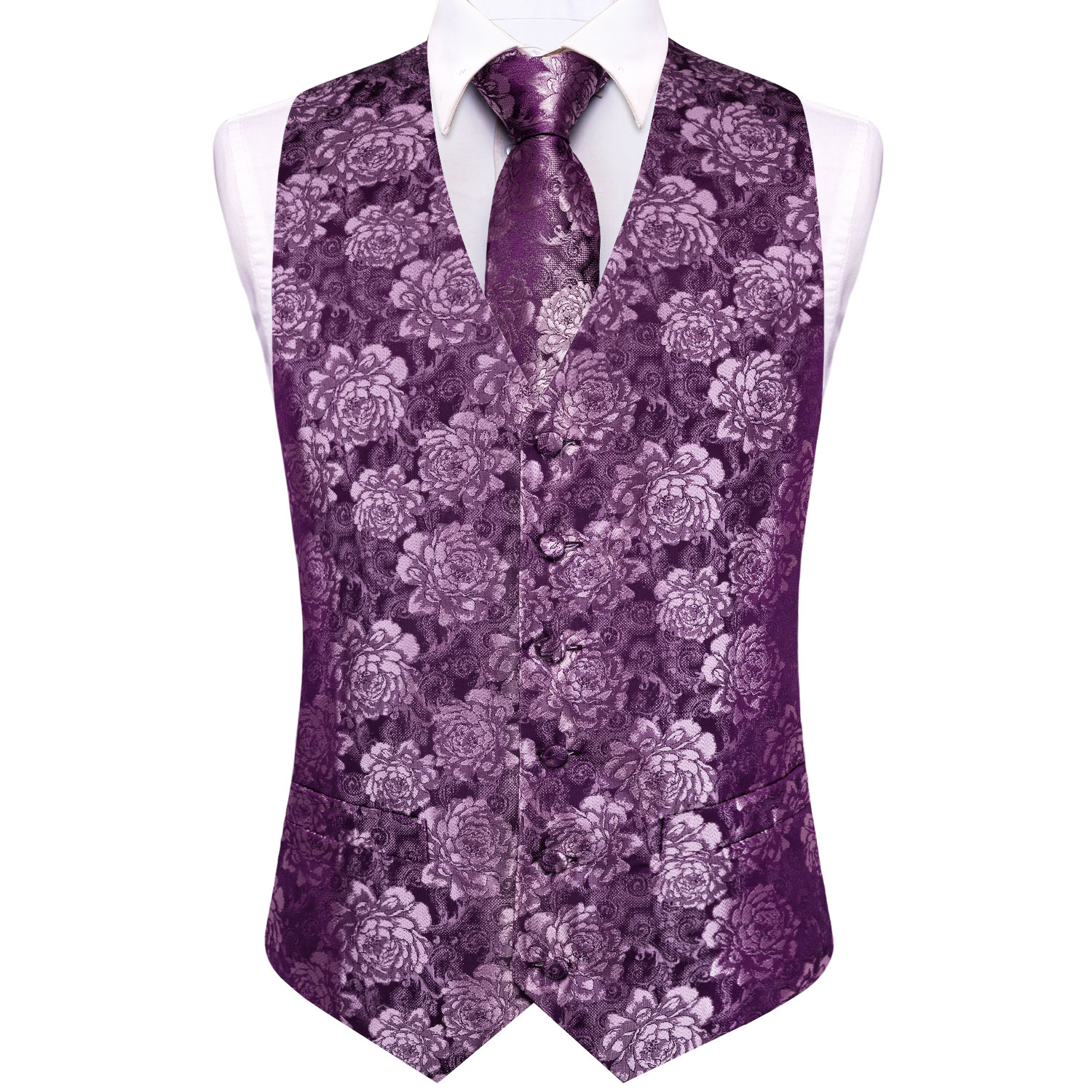 Mor Çiçekli Gül Desenli Erkek  - Pocket Square Set incelemesi ve fiyatı
