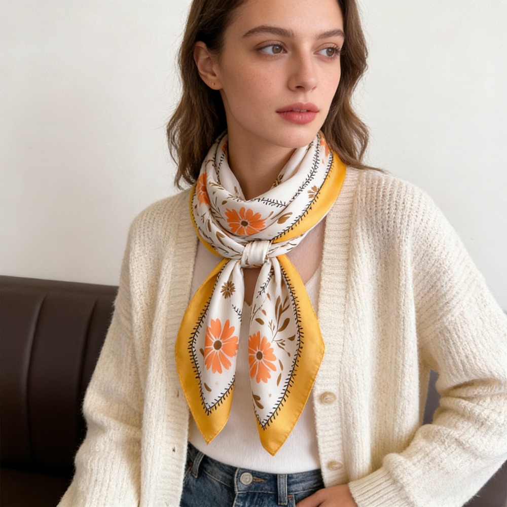 1 adet yeni baskılı moda ipek  - Silk Neck Scarf incelemesi ve fiyatı