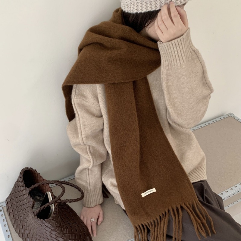 Kore Versiyonu Şık Düz Püsküll - Muffler Men Wool incelemesi ve fiyatı